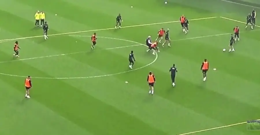 Watch Mourinho get wiped out in training exercise and collapse to floor