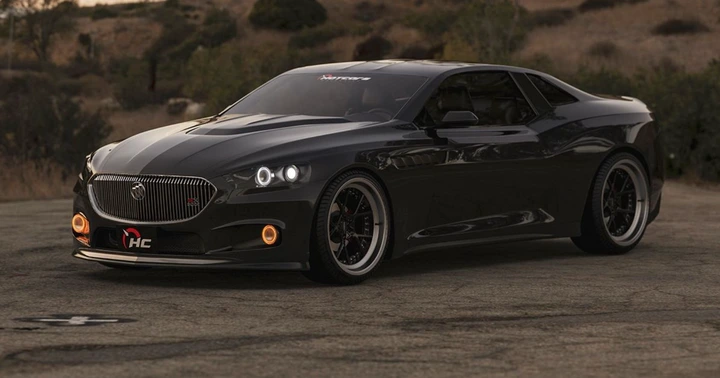 2023 Buick GNX modern day render front quarter view