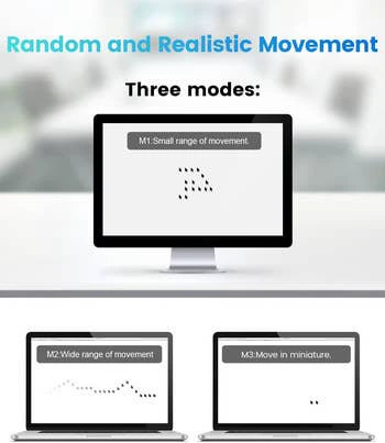 Monitor displaying three movement modes for user interface: M1 Small range, M2 Wide range, M3 Miniature movement