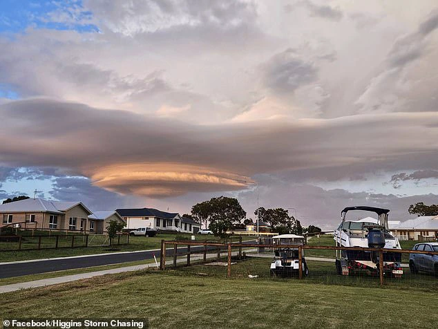 At sunrise on Thursday, a hailstorm in southeast Queensland produced a stunning cloud formation that led some observers to mistakenly identify it as a 'UFO.'