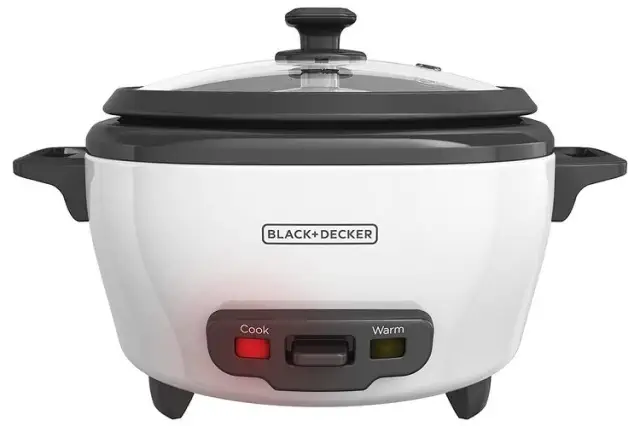  BLACK+DECKER Rice Cooker, 6-cup, White