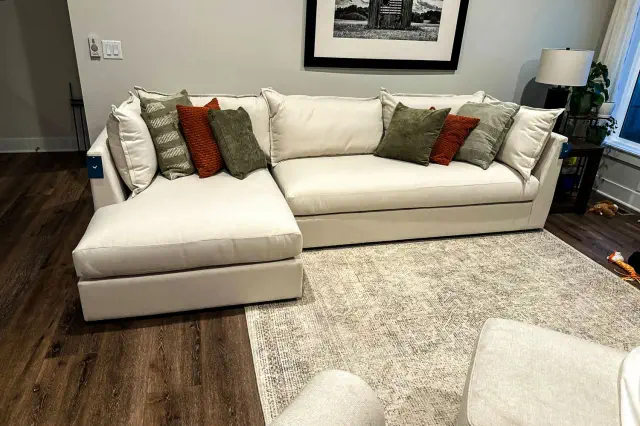 The Joybird Wilder Sofa Sectional in a living room