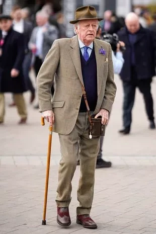 Andrew Parker Bowles pictured alone at a racing event