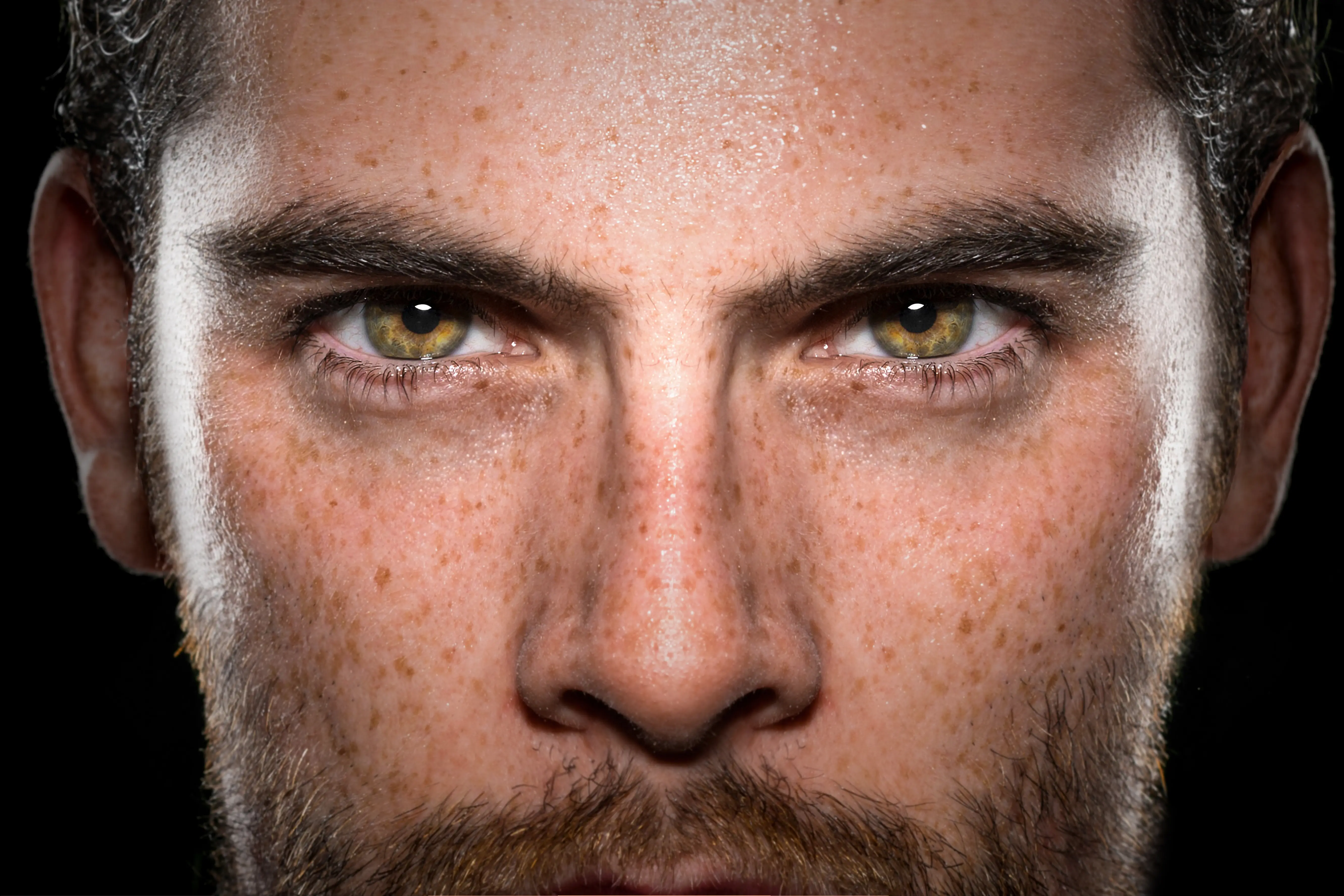 Man's eyes.