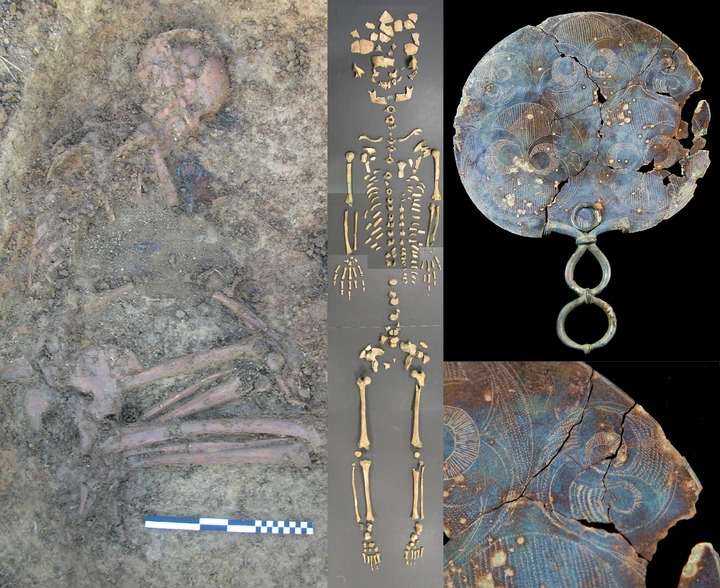 Female Durotrigian skeleton and grave goods