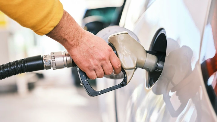 Gas pump at a station