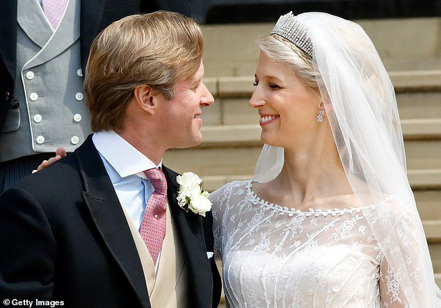 Thomas Kingston (left) seen alongside Lady Gabriella Windsor during their wedding at St George's Chapel on May 18, 2019.
