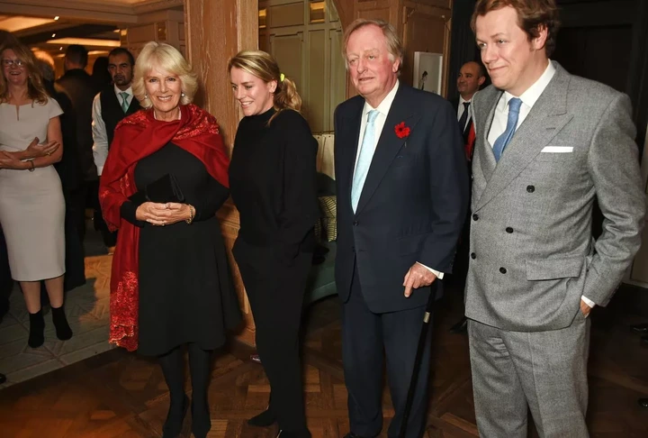 Queen Camilla and her ex-husband Andrew Parker Bowles with their children, Tom Parker Bowles and Laura Lopes