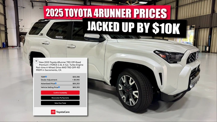 2025 Toyota Motor Corporation 4Runner Prices Jacked Up By $10,000