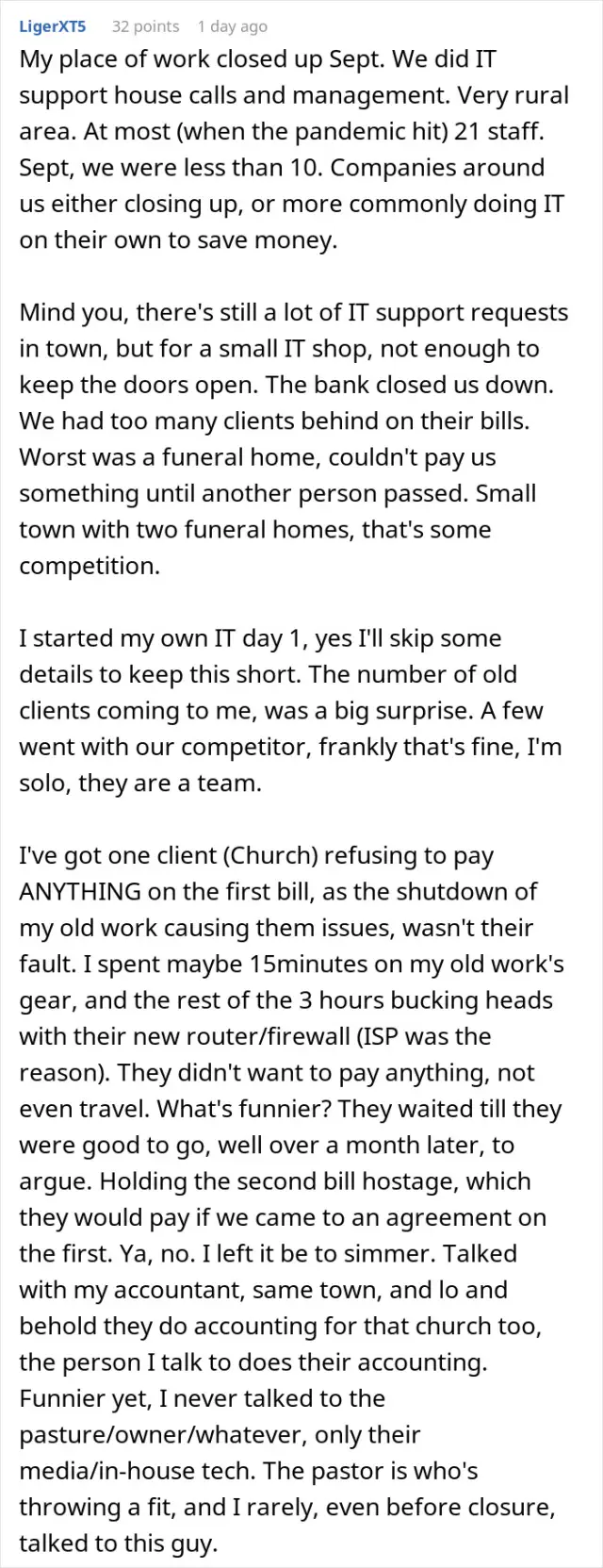 “About $60k In Billables A Month”: Fired Employee Scores Big When Client Follows Them