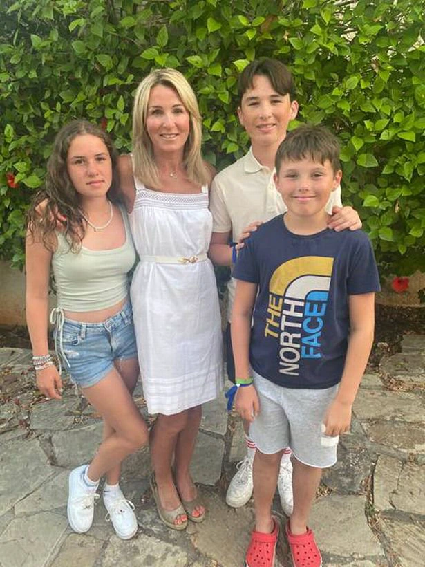 Vicky Rees-Davies with her family.