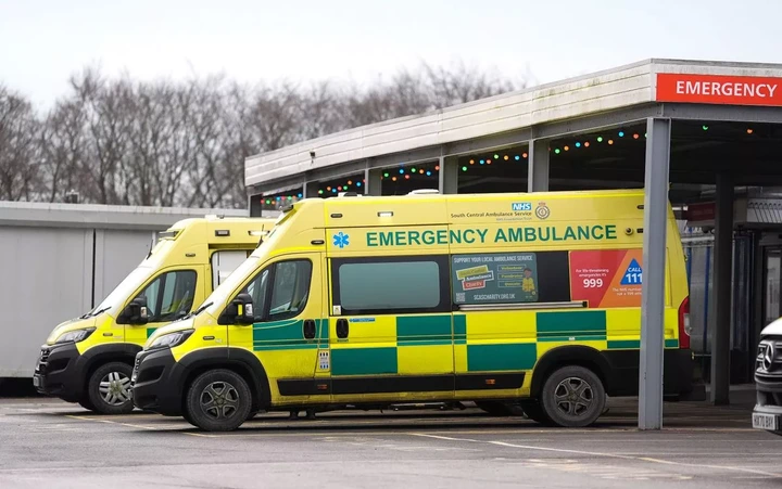 Ambulances outside the Basingstoke and North Hampshire Hospital,