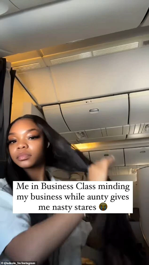 The woman who posted the video called out another passenger for giving her an unpleasant glare.