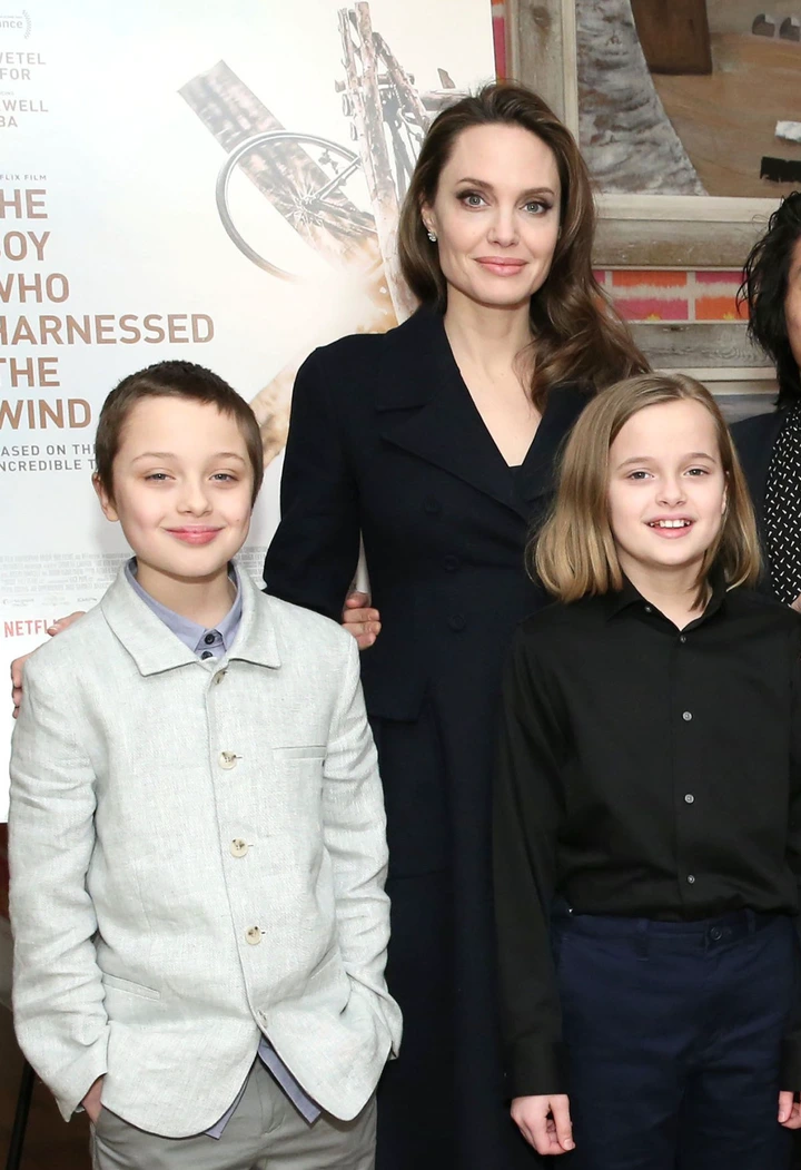 Angelina Jolie s Twins Knox and Vivienne Seen Together on Rare Outing With Their Mom