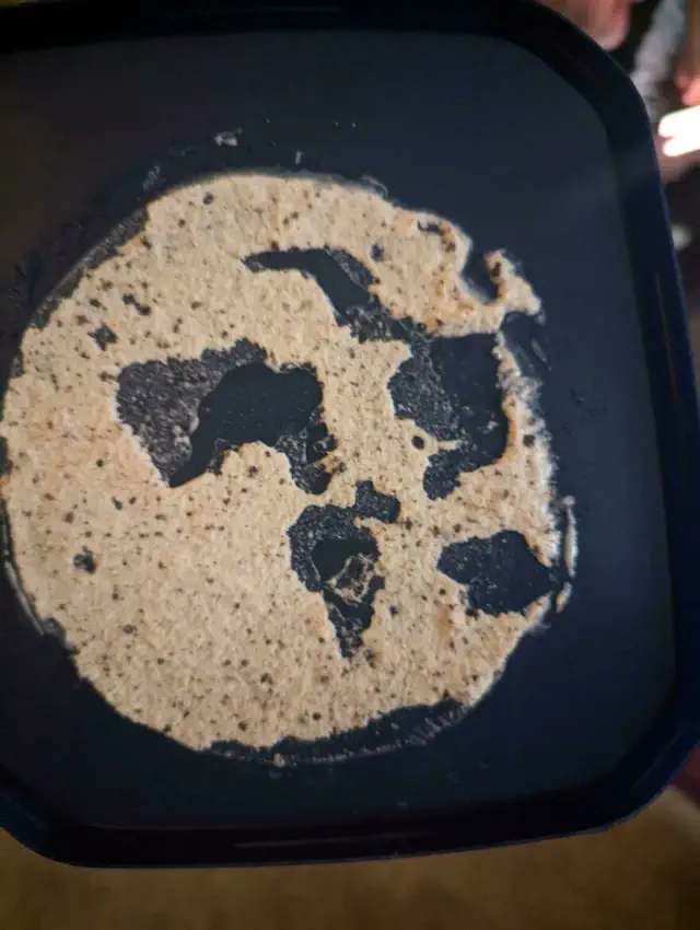A pancake pattern resembling a world map, showcasing things that look like other things.
