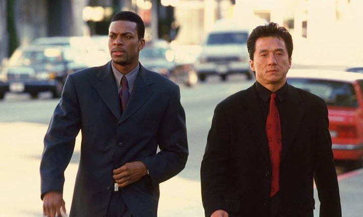 Chris Tucker and Jackie Chan in Rush Hour.