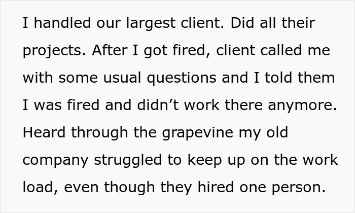“About $60k In Billables A Month”: Fired Employee Scores Big When Client Follows Them
