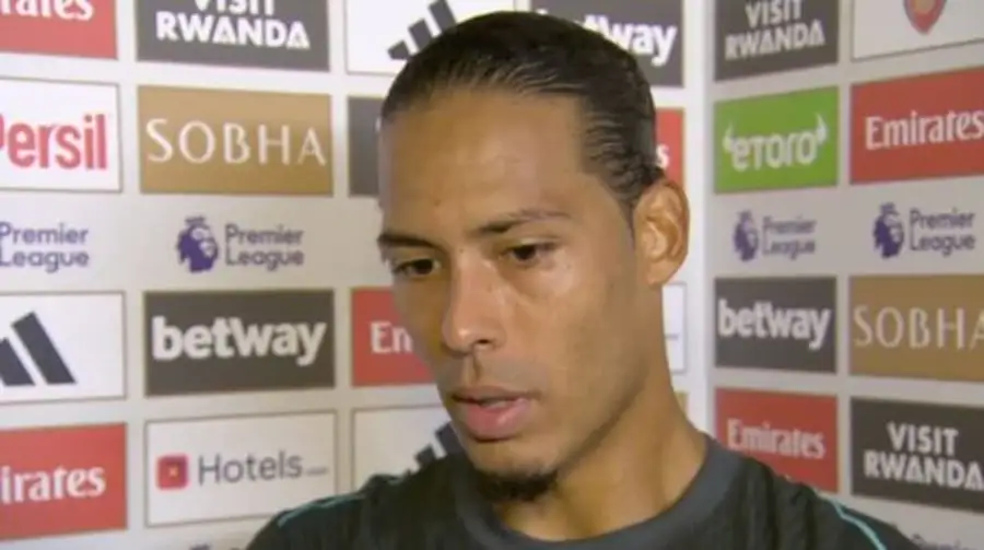 Van Dijk immediately namechecks William Saliba in interview: 'Nowhere near'